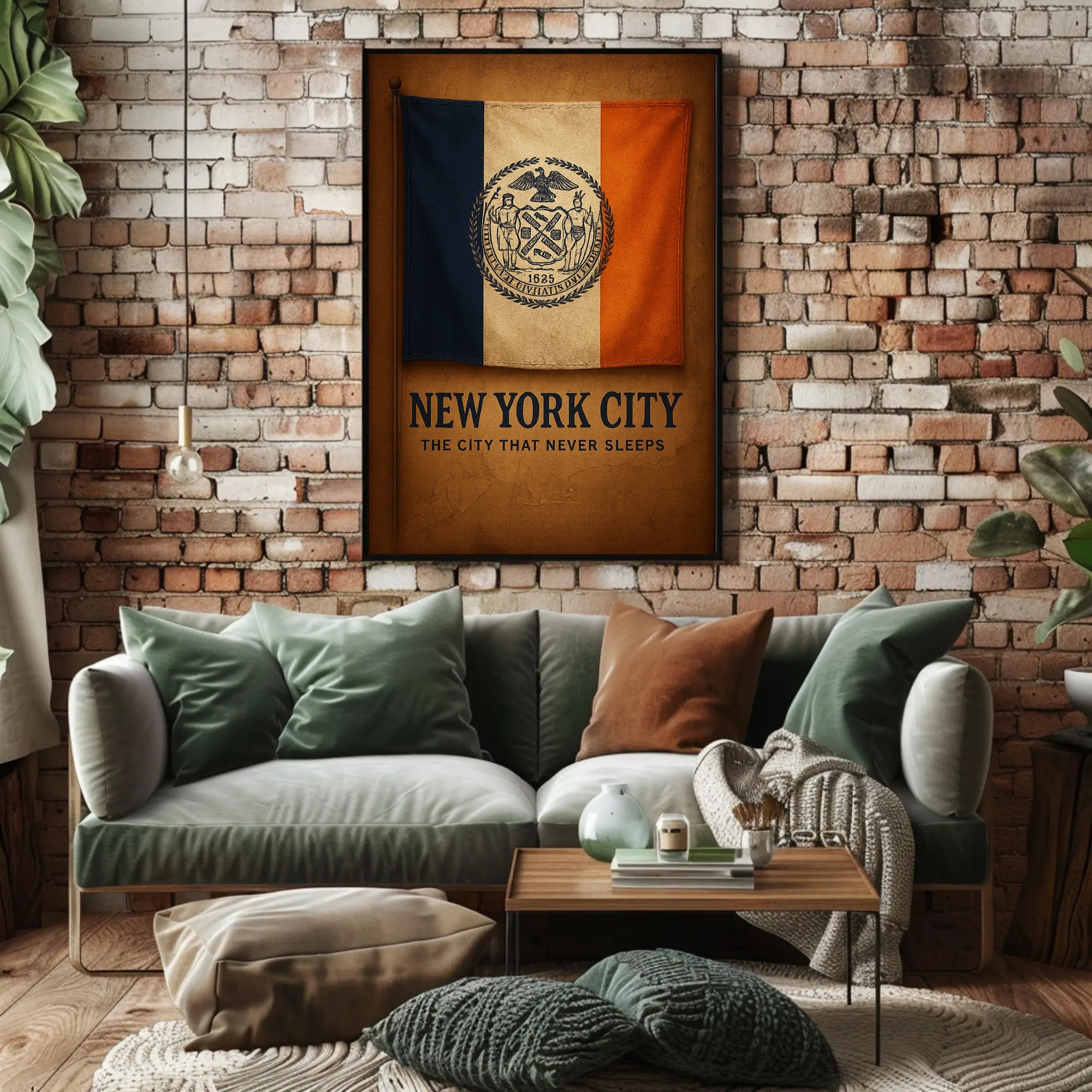 New York City Flag Vintage Nostalgia Country Flag Poster