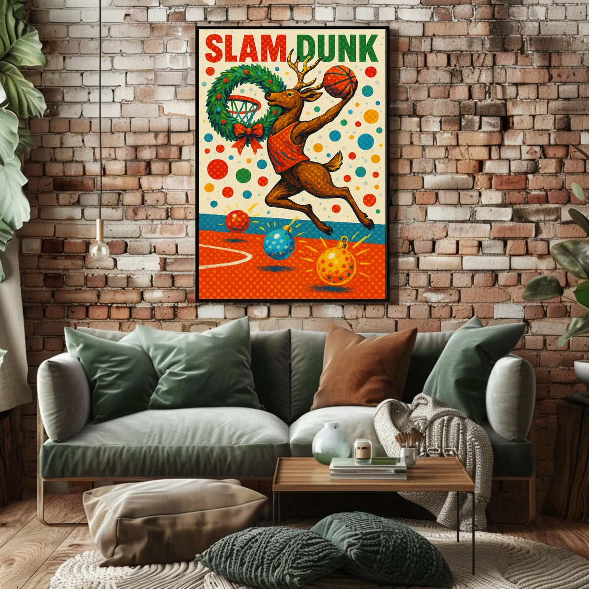 Slam Dunk Reindeer Poster