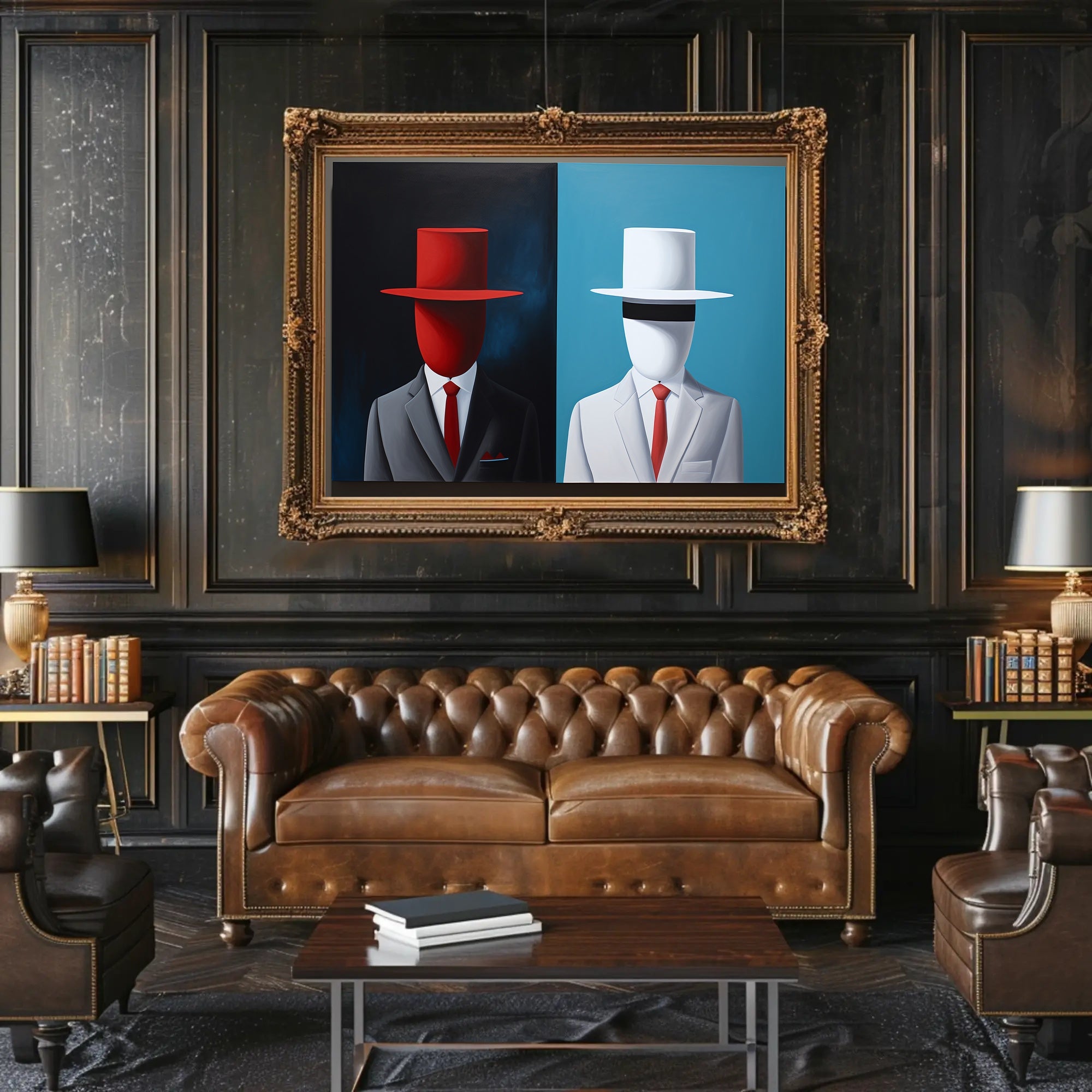 Faceless Figures Duality Abstract or Artistic Poster