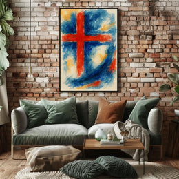 Abstract Cross In Watercolor Abstract Poster