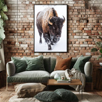 Majestic Bison in Snowy Wilderness Art Print
