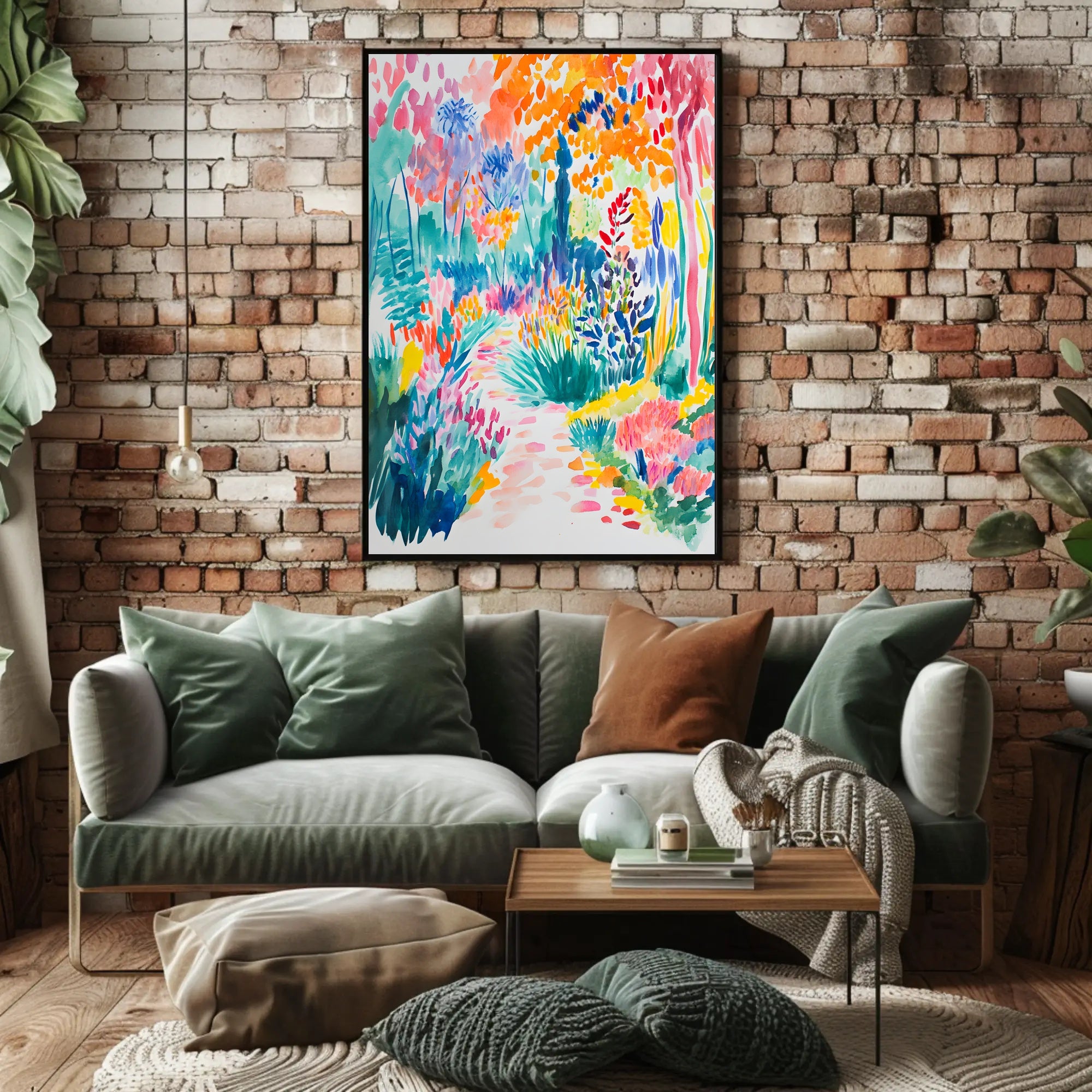 Vibrant Garden Scene Artistic Poster