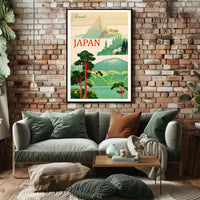 Vintage Japan Mount Fuji Travel Poster