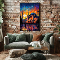 Historic Grandeur Istanbul Evening Lights Cultural or Heritage Poster