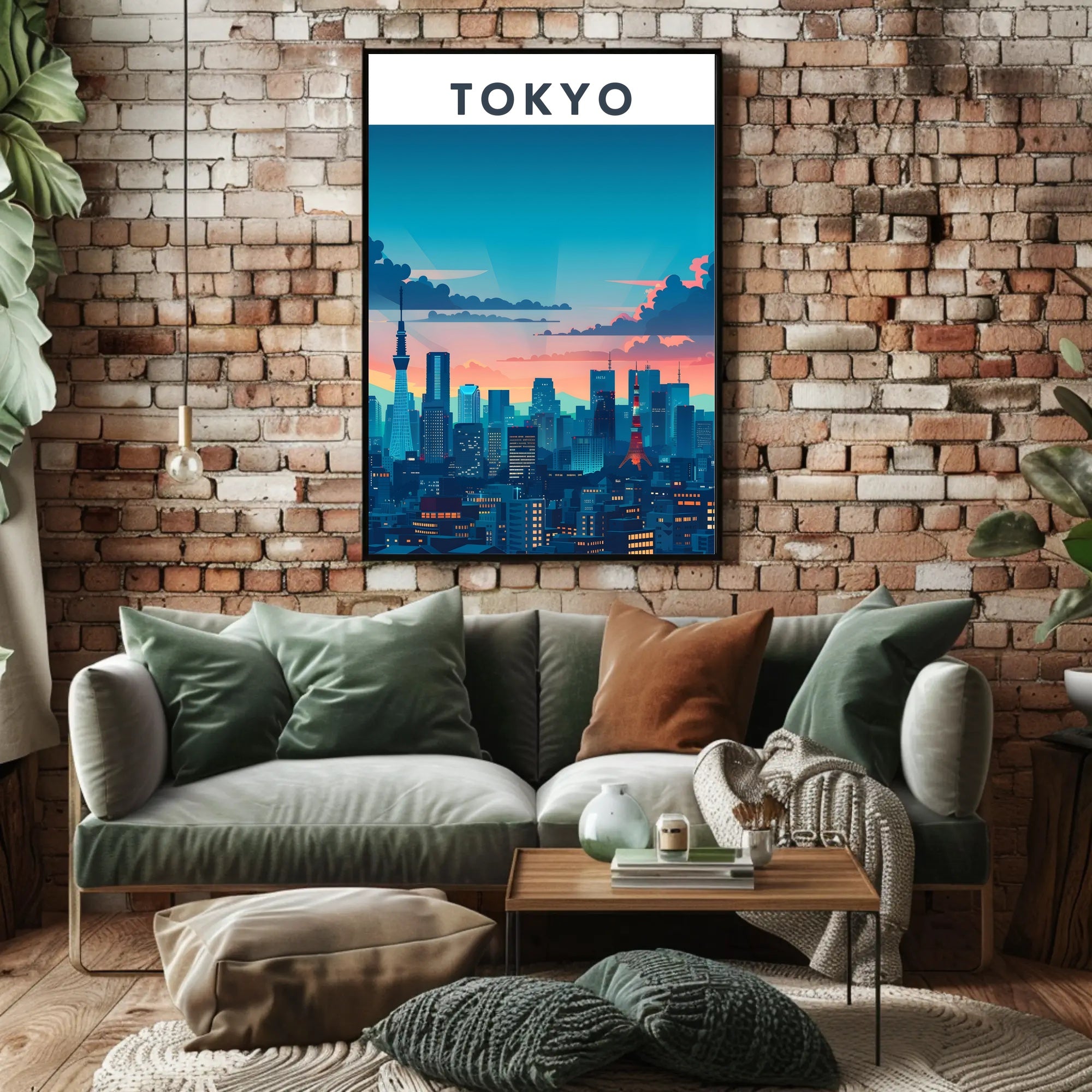 Tokyo Skyline at Sunset Travel Poster