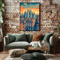 Milano Skyline Art Poster