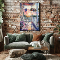 old fashioned front porch Poster