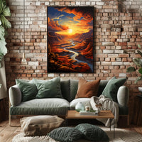 Sunset Over The Canyon Poster