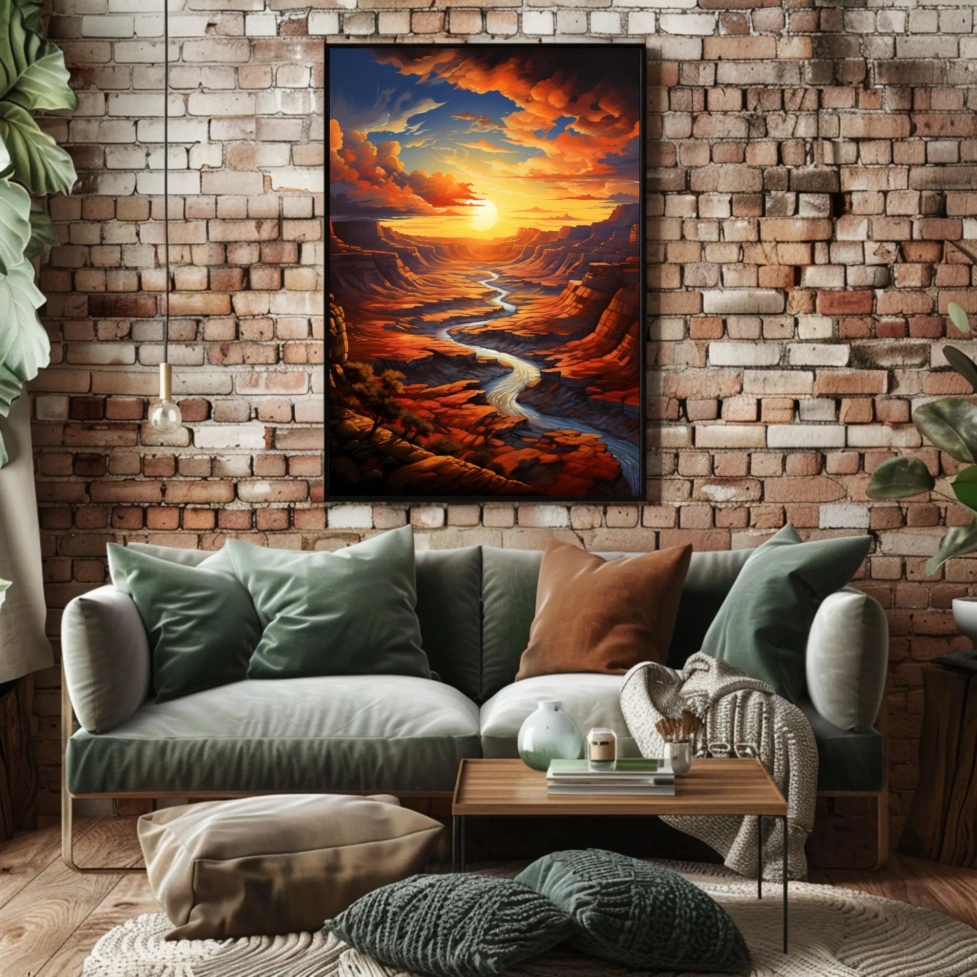 Sunset Over The Canyon Poster