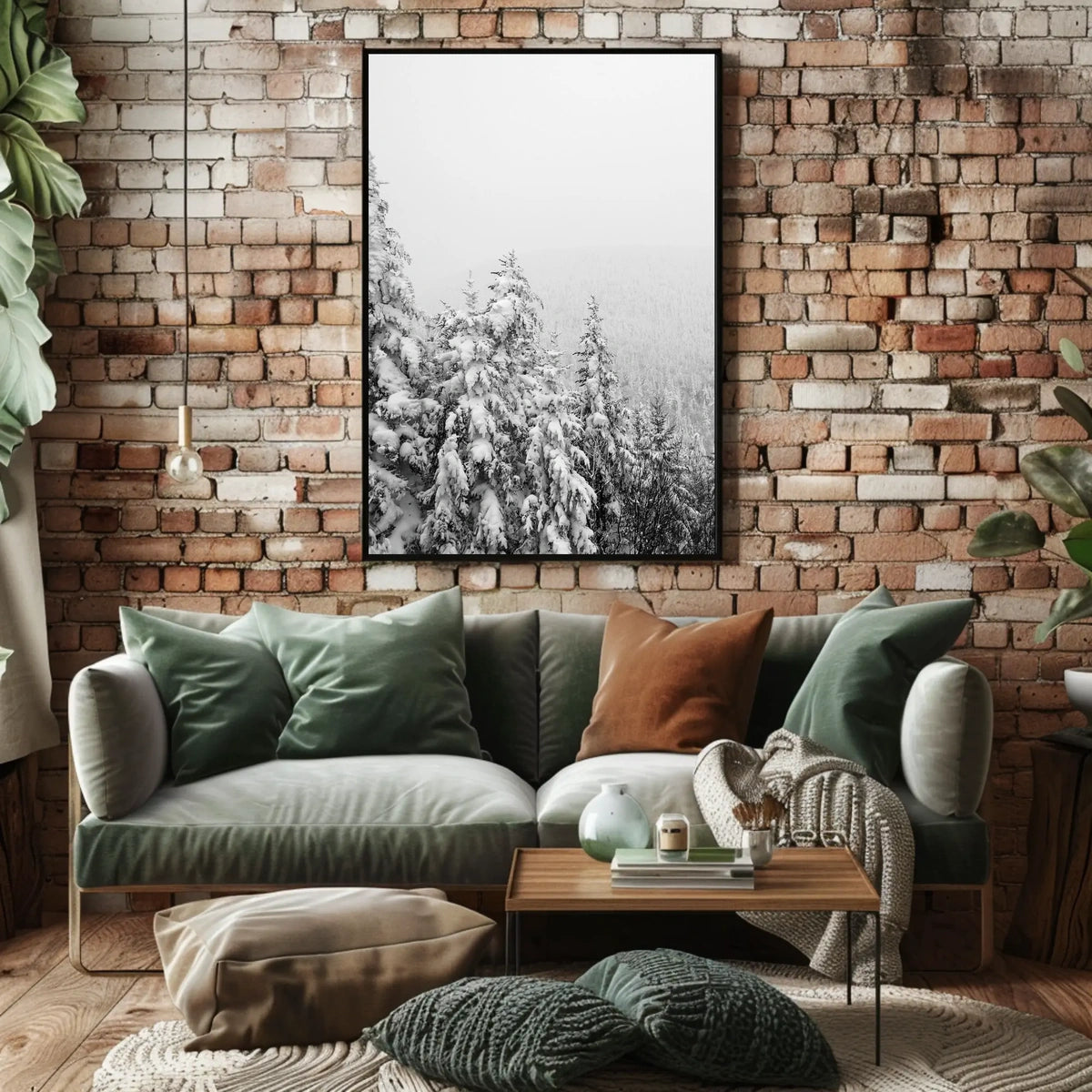 Serene Winter Landscape with Snow-Covered Pines National Park Poster