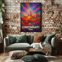 Vibrant Cincinnati Pop Art Wanderlust Poster