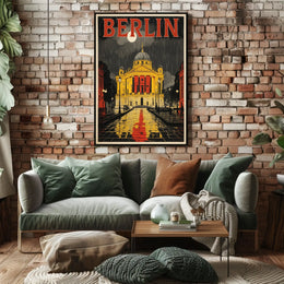 Berlin Architectural Nightscape Poster