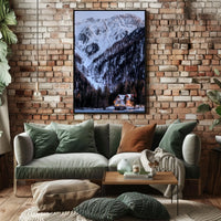 Serene Snowy Mountain Scene Winter National Park Poster