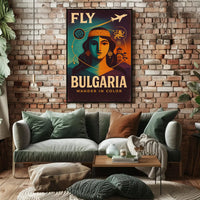 Fly Bulgaria Vintage Travel Poster PosterGoat
