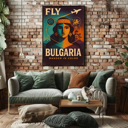 Fly Bulgaria Vintage Travel Poster PosterGoat
