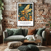 Vibrant Bee and Sunflower Cosmic Artistry Poster