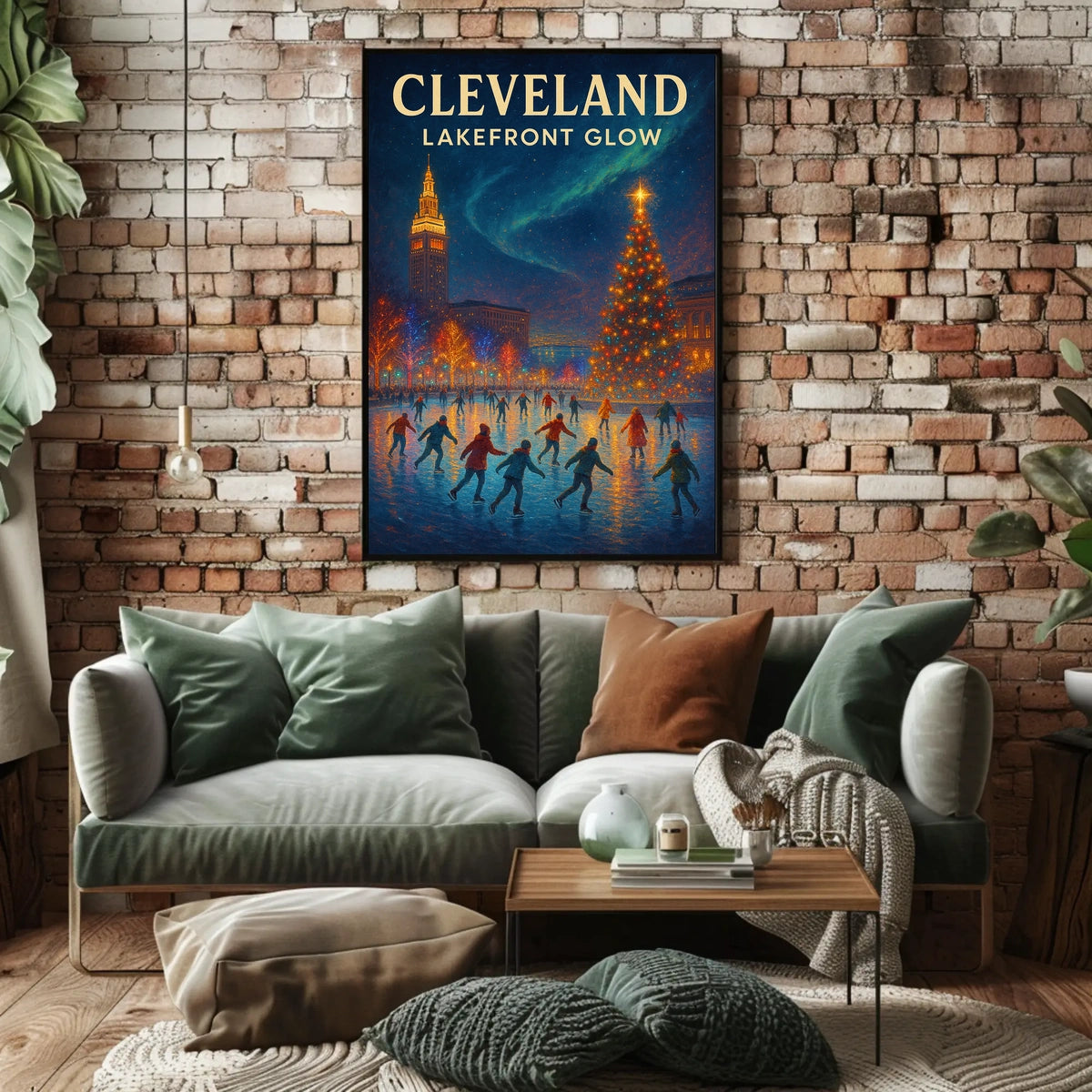 Cleveland Lakefront Glow Poster