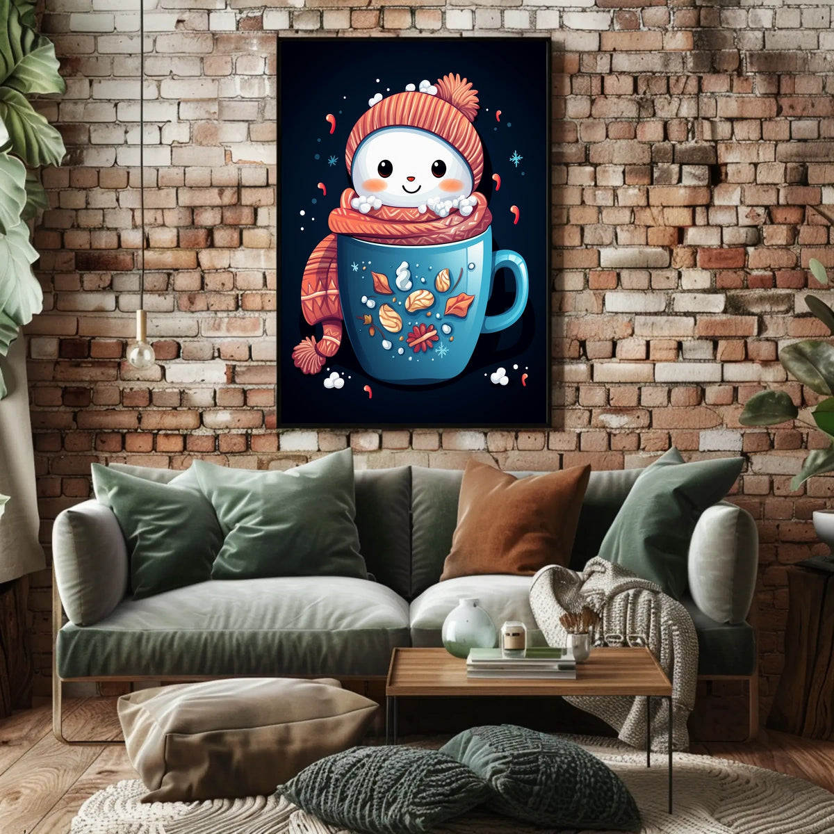 Festive Snowy Cheer in a Mug Art Poster