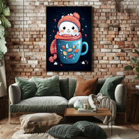 Festive Snowy Cheer in a Mug Art Poster
