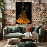 Golden Gown Celestial Woman Fantasy Art Poster