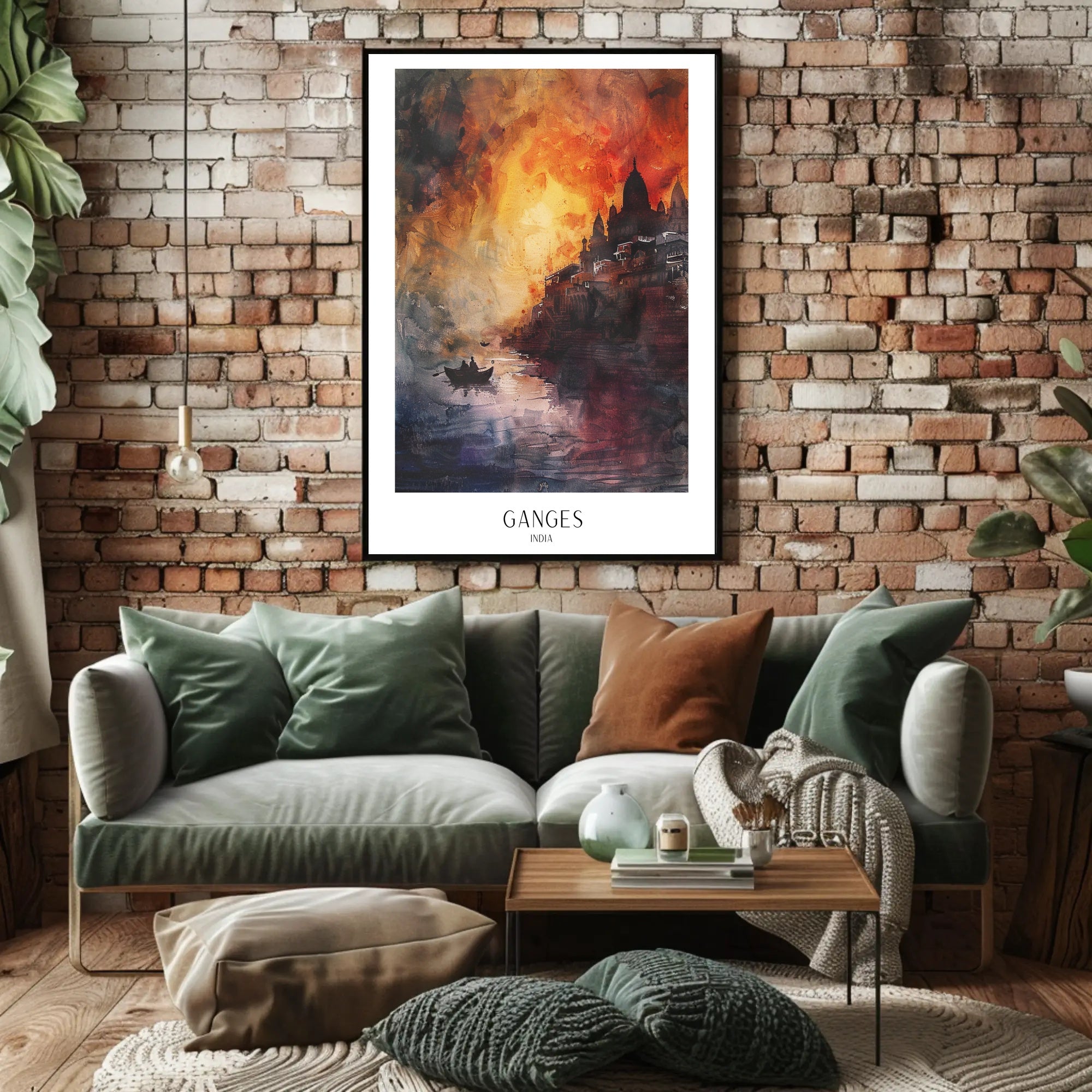 Ganges at Sunset Poster PosterGoat