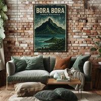 Bora Bora Scenic Island Vintage Travel Poster PosterGoat