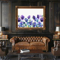 Purple Blooms Watercolor Poster