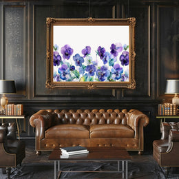Purple Blooms Watercolor Poster