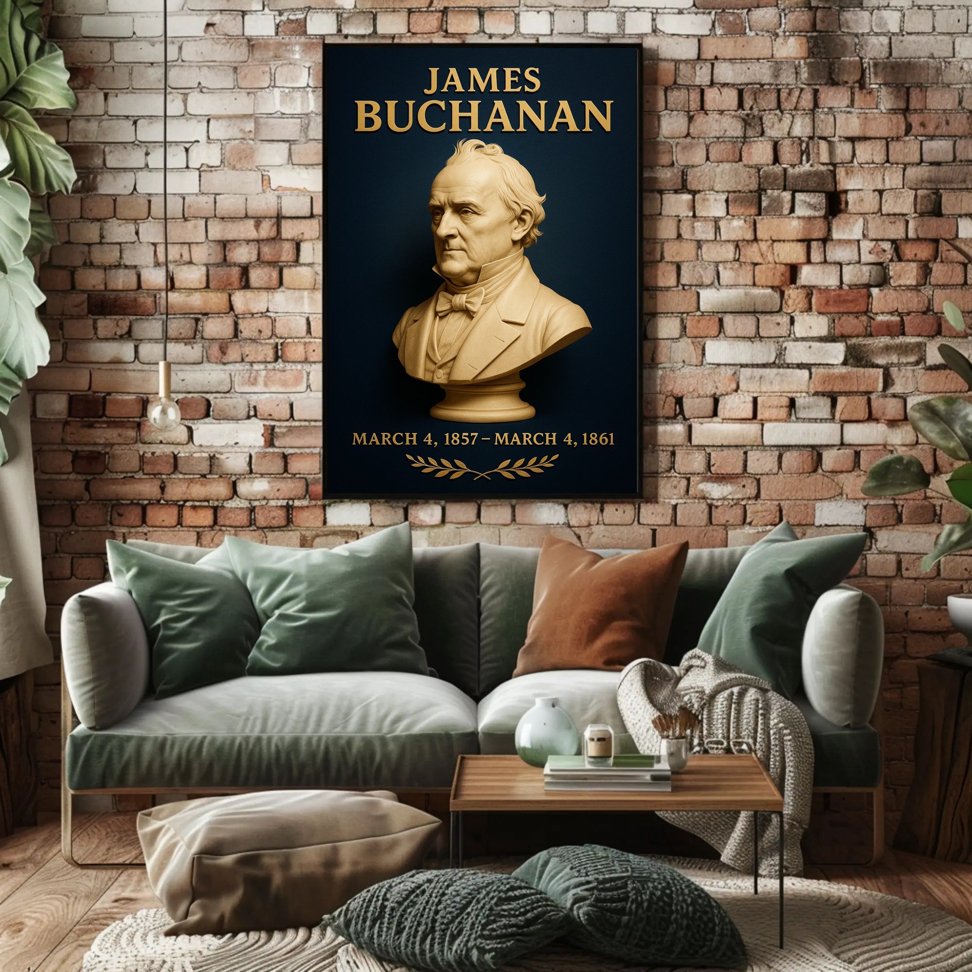 James Buchanan Vintage Presidential Portrait Historical Poster PosterGoat