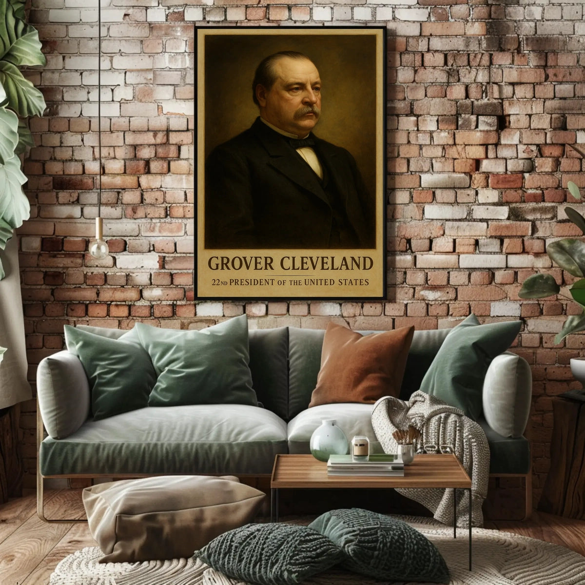 Grover Cleveland Presidential Portrait Historic Art Poster