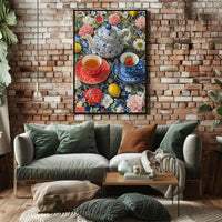 Vibrant Tea Scene Artistic Poster PosterGoat