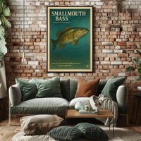 Smallmouth Bass Native Fish of North America Poster