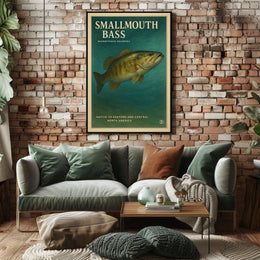 Smallmouth Bass Native Fish of North America Poster