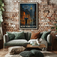 New York City A Rainy Evening Poster
