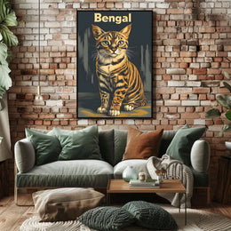 Bengal Cat Poster Digital Painting Artwork For Home Poster