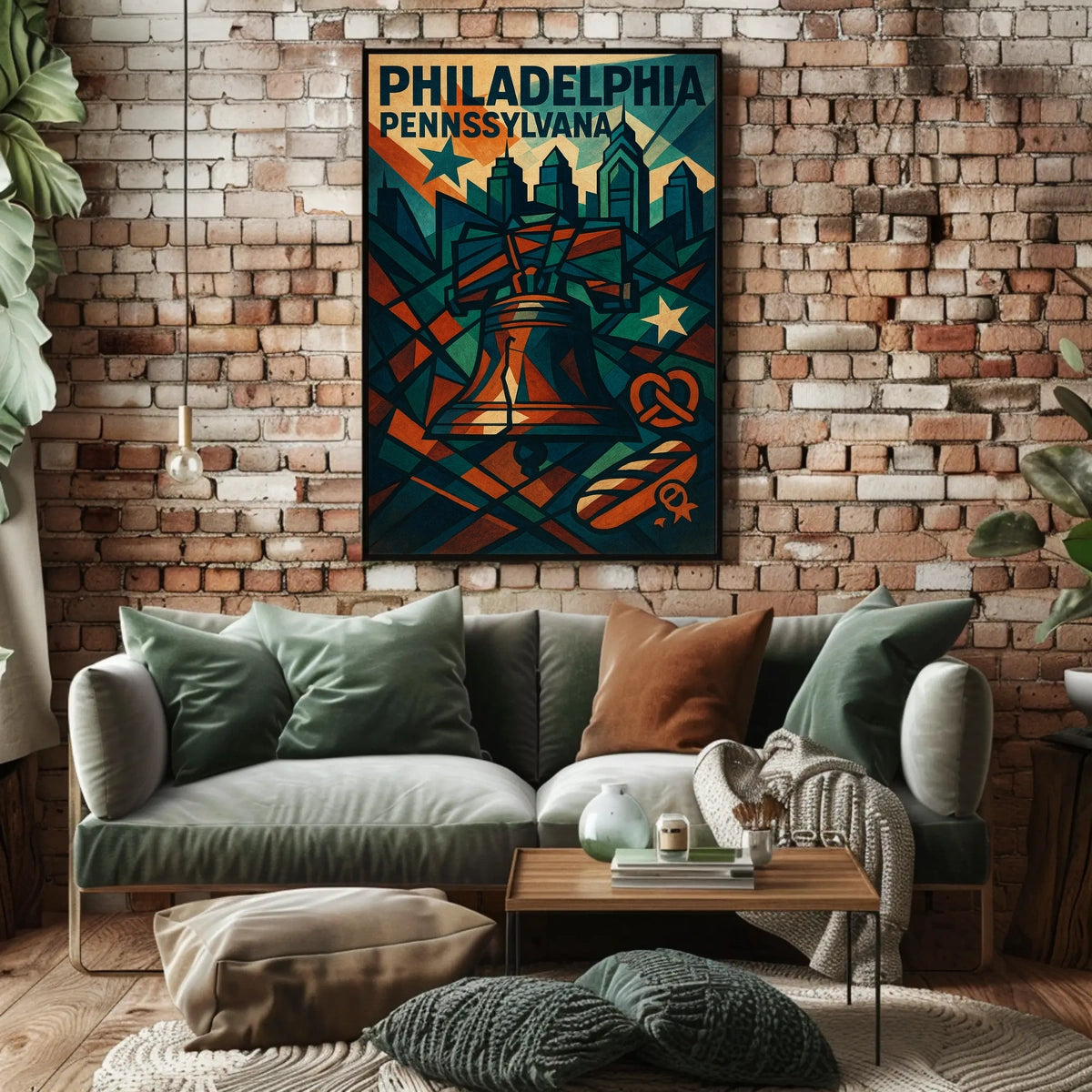 Philadelphia Liberty Bell Abstract Geometric Art Poster