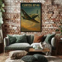 Curtiss XP-46 Vintage WWII Aviation Poster