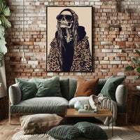 Skeleton Fashion Gothic Illustrative Bold Poster