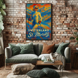 St. Moritz Skiing Adventure Poster