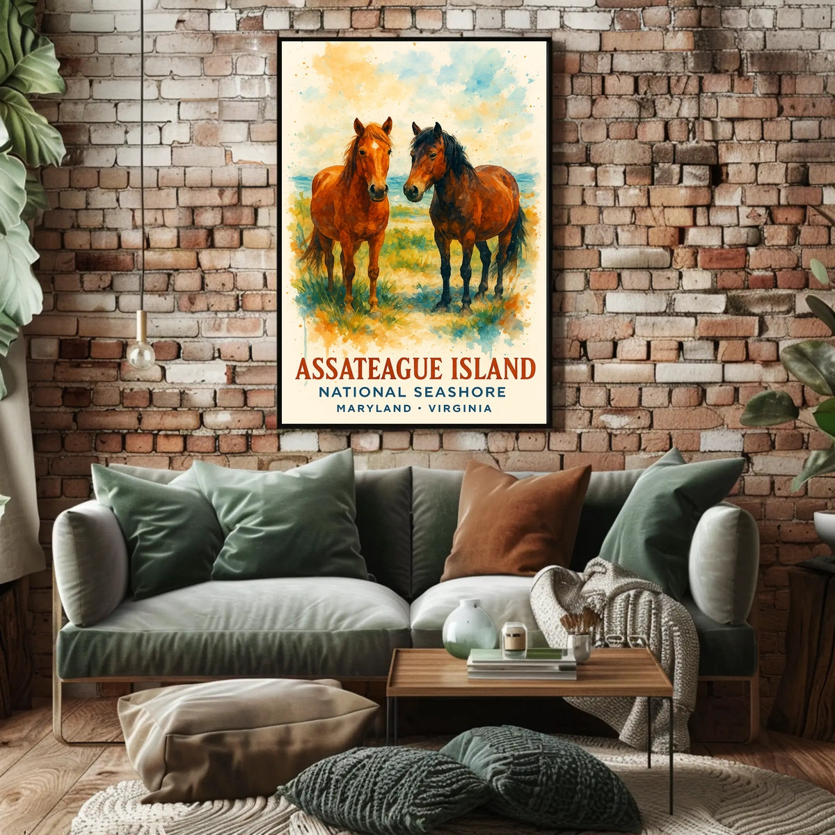 Assateague Island Wild Horses National Park Poster