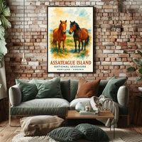 Assateague Island Wild Horses National Park Poster