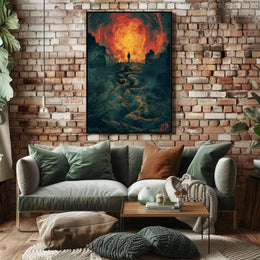 Fiery Surreal Vortex Fantasy or Mythology Poster PosterGoat