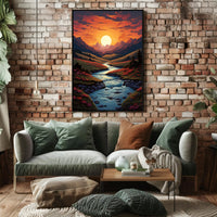Sunset Over Serene Valley Poster