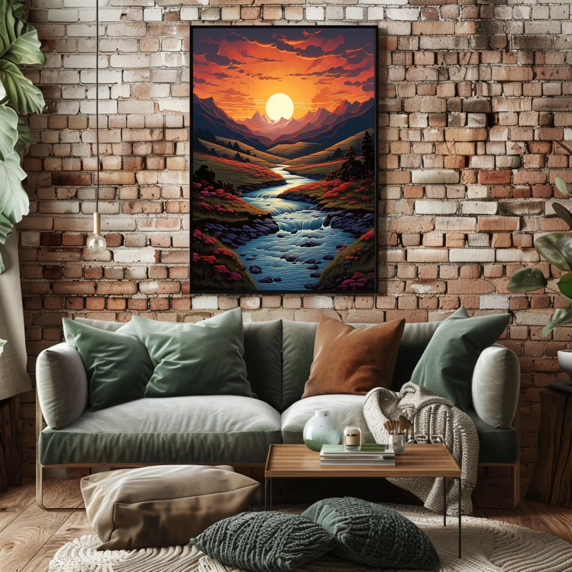 Sunset Over Serene Valley Poster
