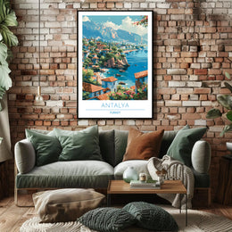 Scenic Antalya Coastal Cityscape Travel Poster