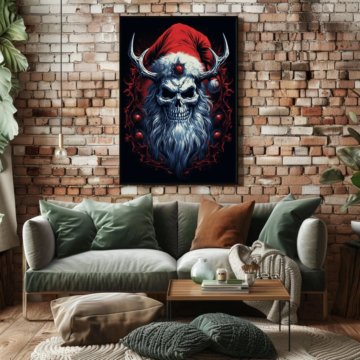 Dark Gothic Santa Christmas Abstract Pop Culture Poster