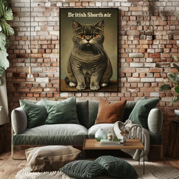 British Shorthair Cat Photography Realism Artwork Poster