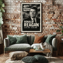 Ronald Reagan 40th President of the United States Digital Montaje Poster