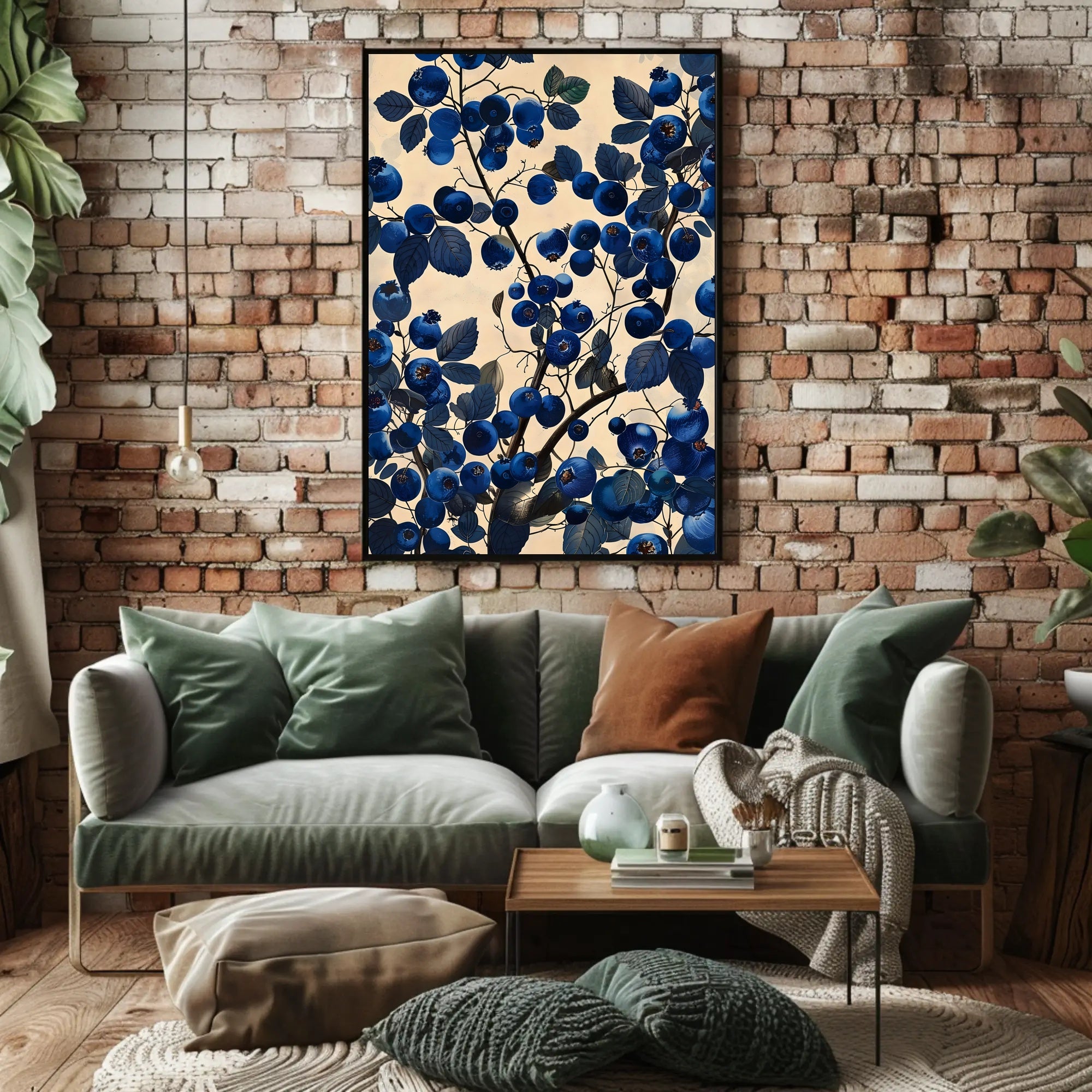 Blueberry Botanical Illustration Wall Art