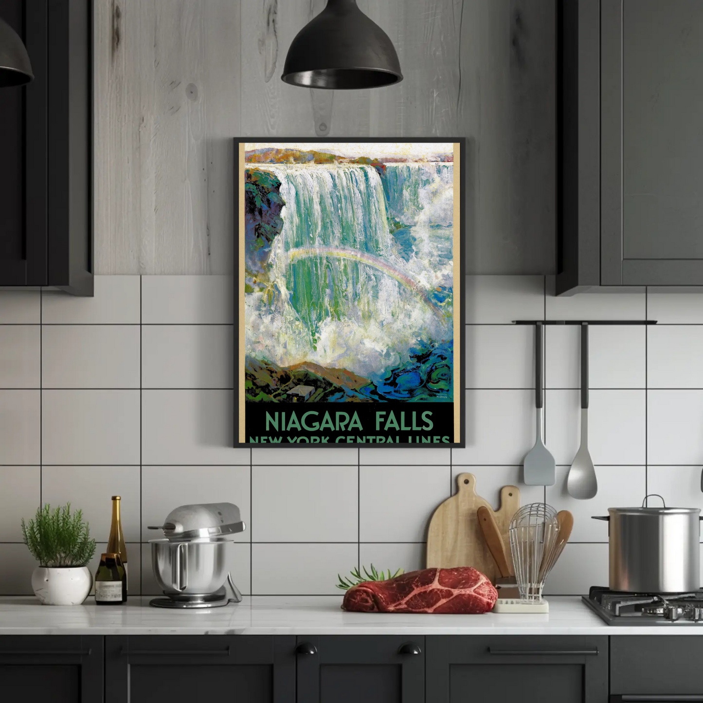 Niagara Falls New York Central Lines Vintage Poster